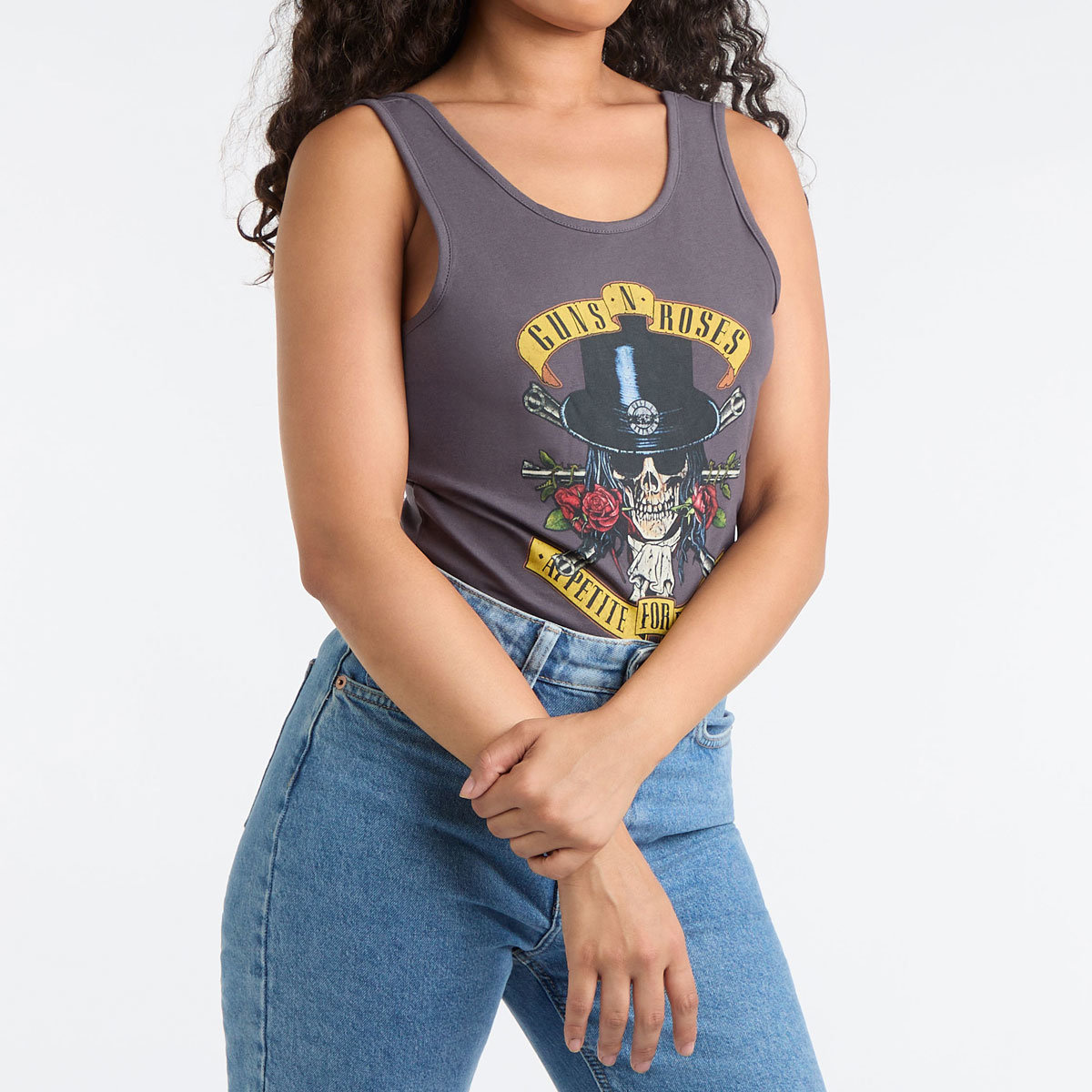 Body Amplified Guns N Roses Top Hat Skull Ladies Bodysuit