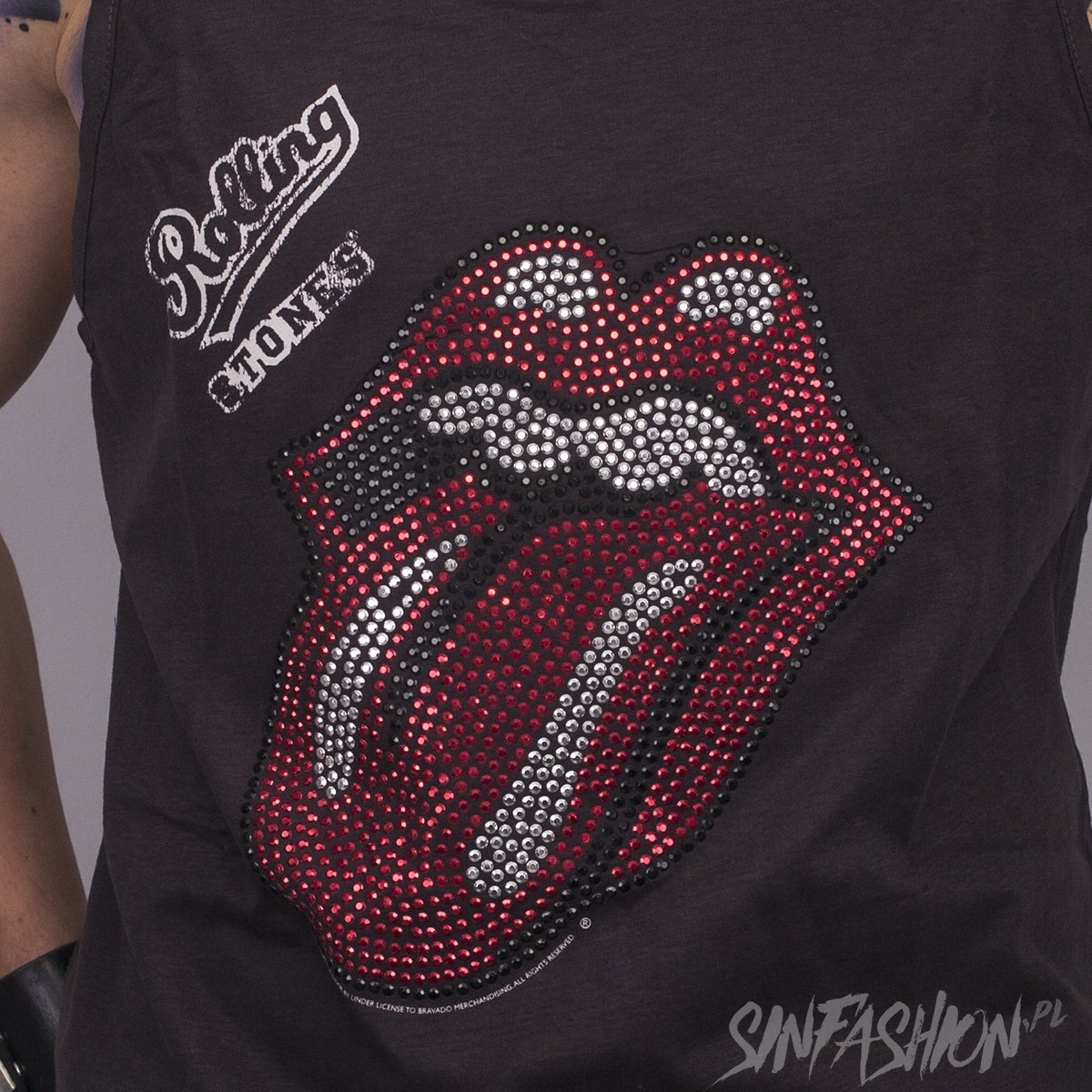 TANK ROLLING STONES CLASSIC DIAMANTE AMPLIFIED