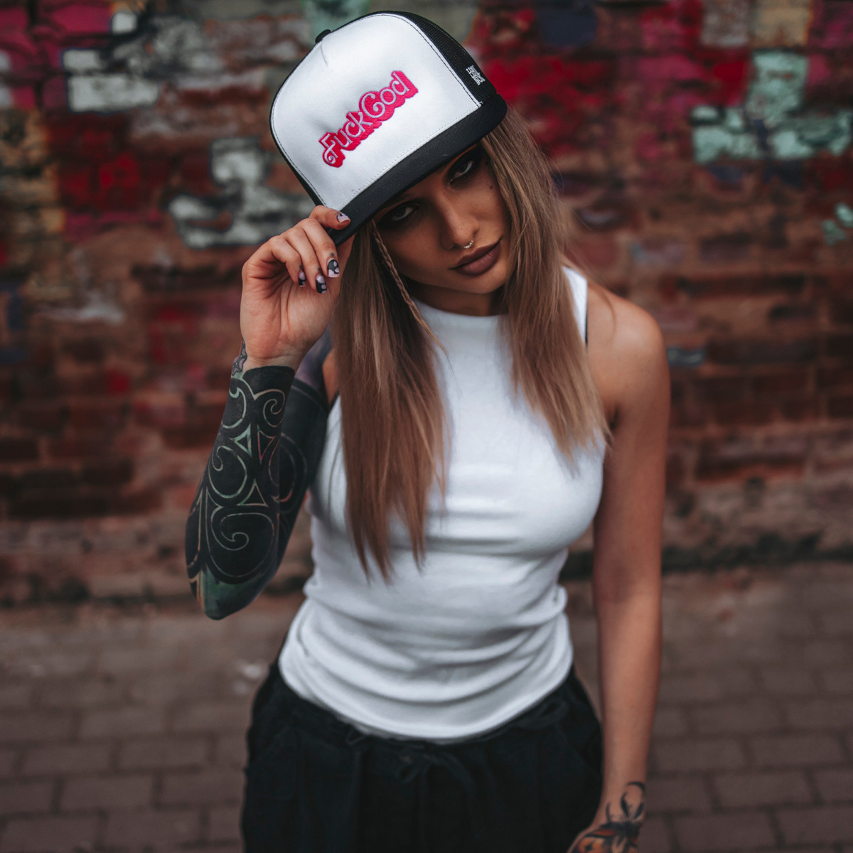 Czapka z Daszkiem Holy Blvk Fuck God  Trucker