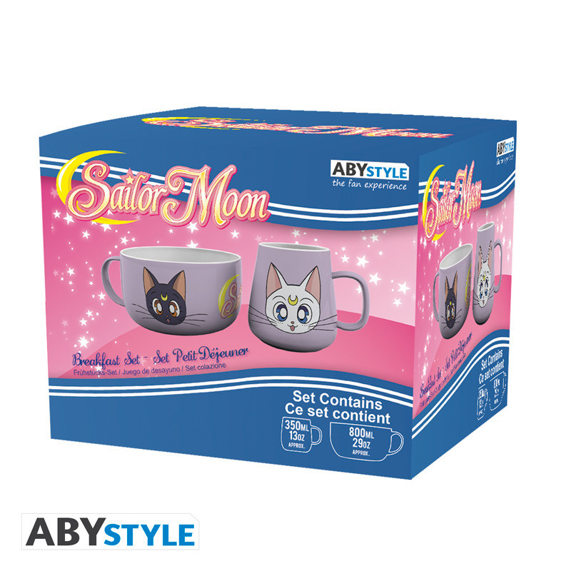 Zestaw SAILOR MOON - Breakfast Set Mug + Bowl - Luna & Artemis