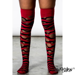 Podkolanówki Killstar Wretched Soul Distress Socks Black/blood