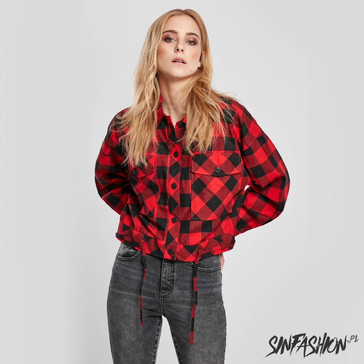 Koszula Urban Classics Short Check Blk/Red