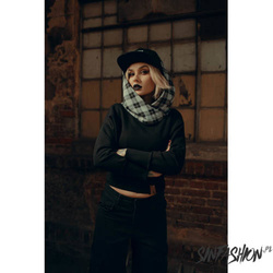 Bluza Z Kapturem Miss Hyde Tartan Blk/Wht Crop