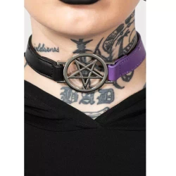 Choker Killstar Penta Half Blk/Purple
