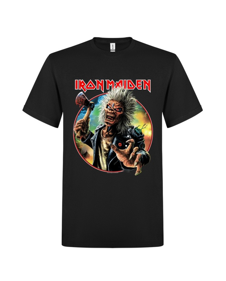 Koszulka Z Krótkim Rękawem Iron Maiden Axe Eddie Red Circle Back