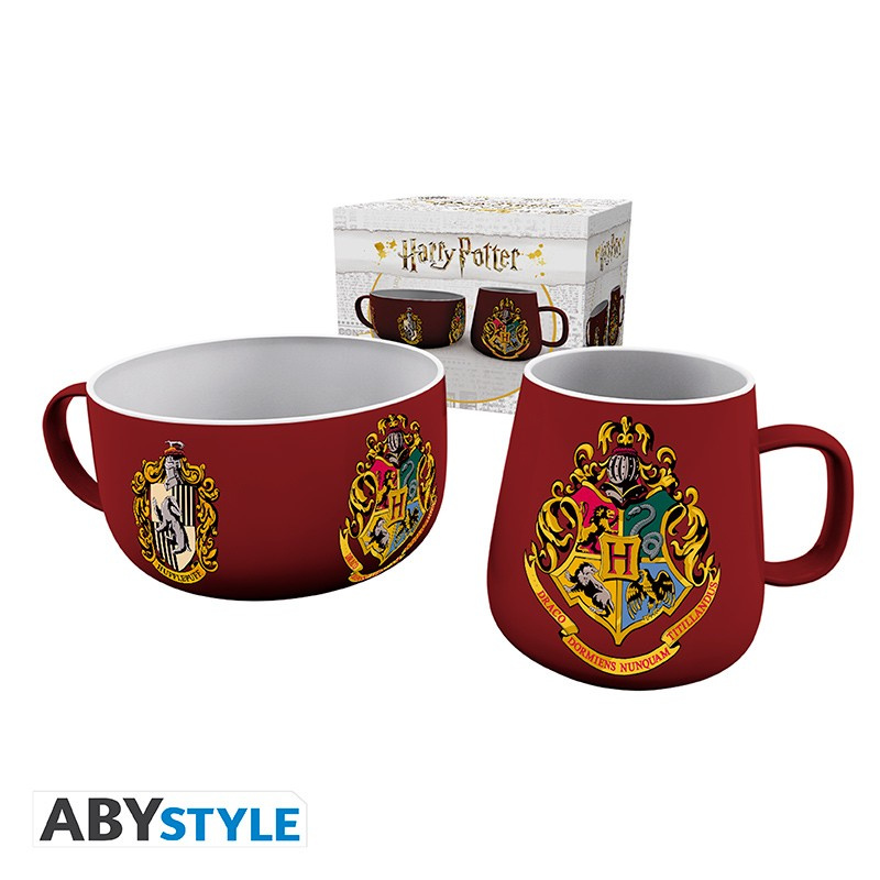 Zestaw HARRY POTTER - Breakfast Set Mug + Bowl Crests
