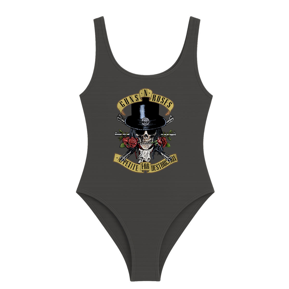 Body Amplified Guns N Roses Top Hat Skull Ladies Bodysuit