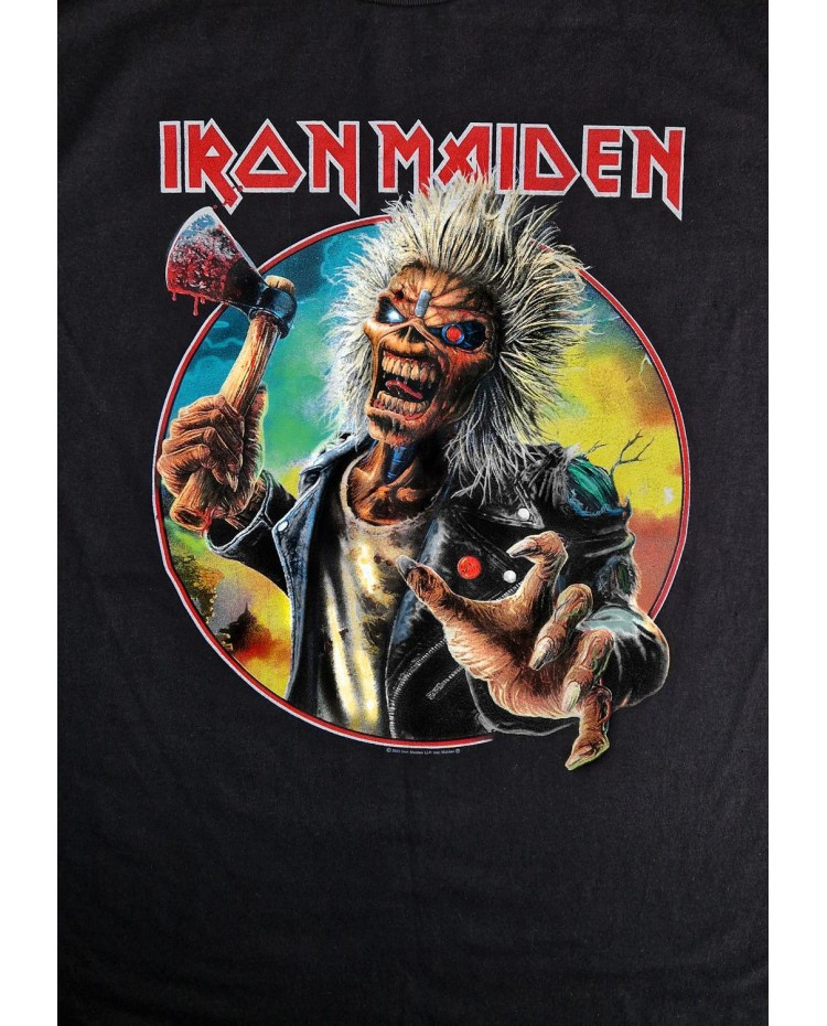 Koszulka Z Krótkim Rękawem Iron Maiden Axe Eddie Red Circle Back