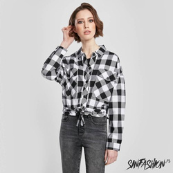 Koszula Urban Classics Short Check Blk/Wht