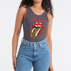 Body Amplified The Rolling Stones Leopard Tongue Ladies Bodysuit