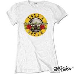 Koszulka Guns N roses Classic Logo Drum Ladies Wht