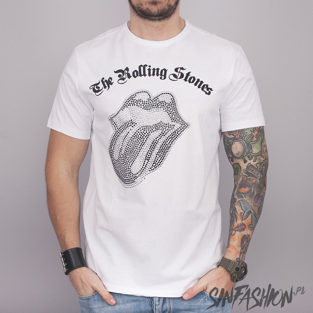 KOSZULKA ROLLING STONES SILVER DIAMANTE AMPLIFIED 