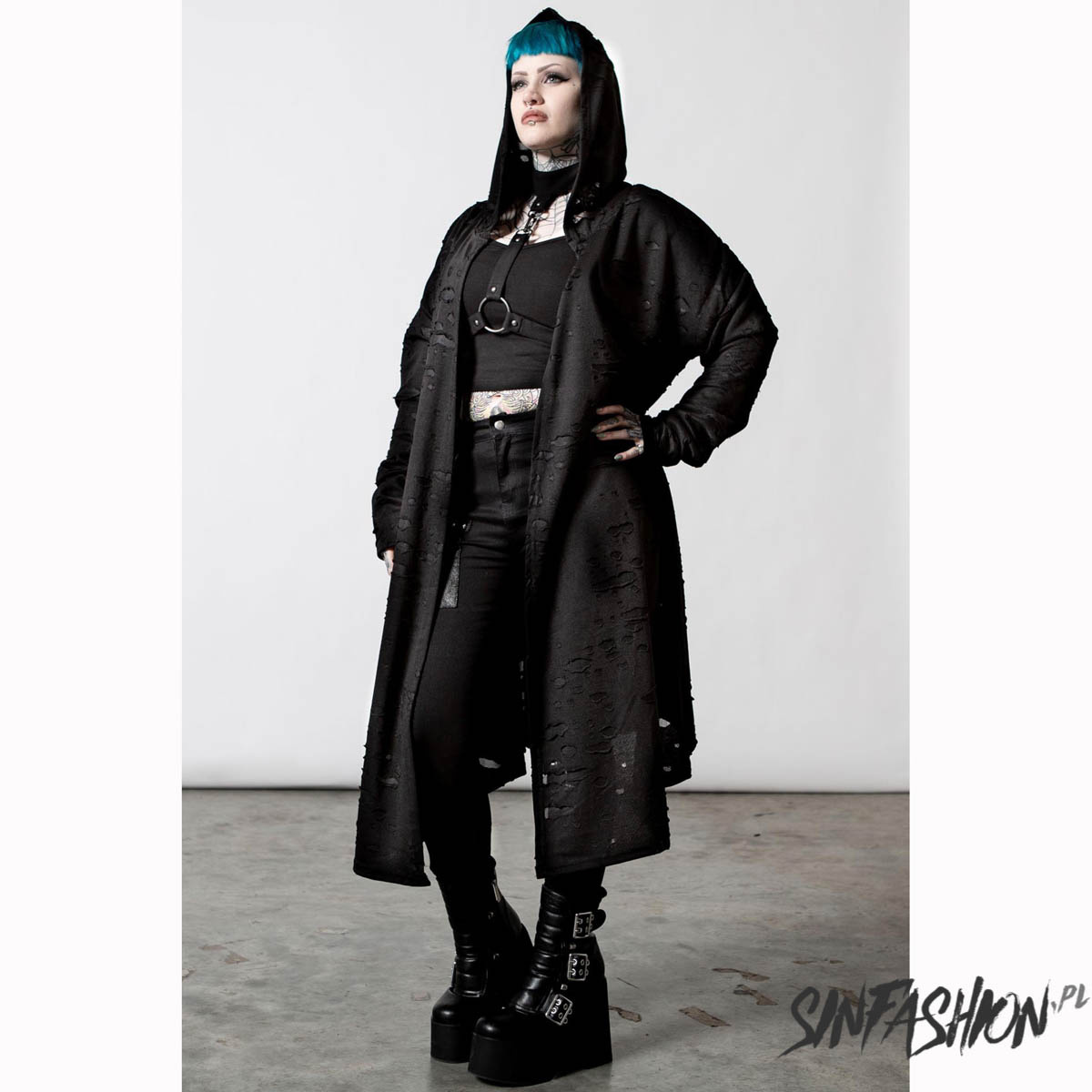Sweter z kapturem Killstar Nu-Dawn Hooded Cardigan
