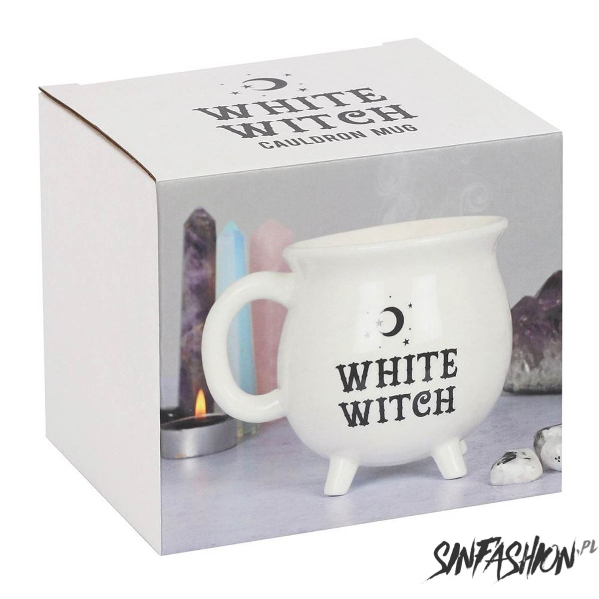 Kubek Black Decor White Witch Cauldron Mug