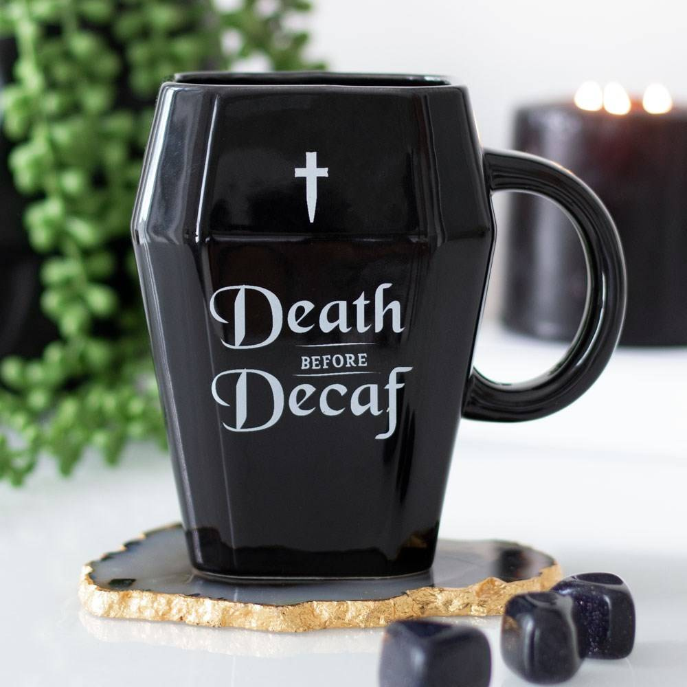 Kubek Ceramiczny Death Before Decaf Coffin Mug
