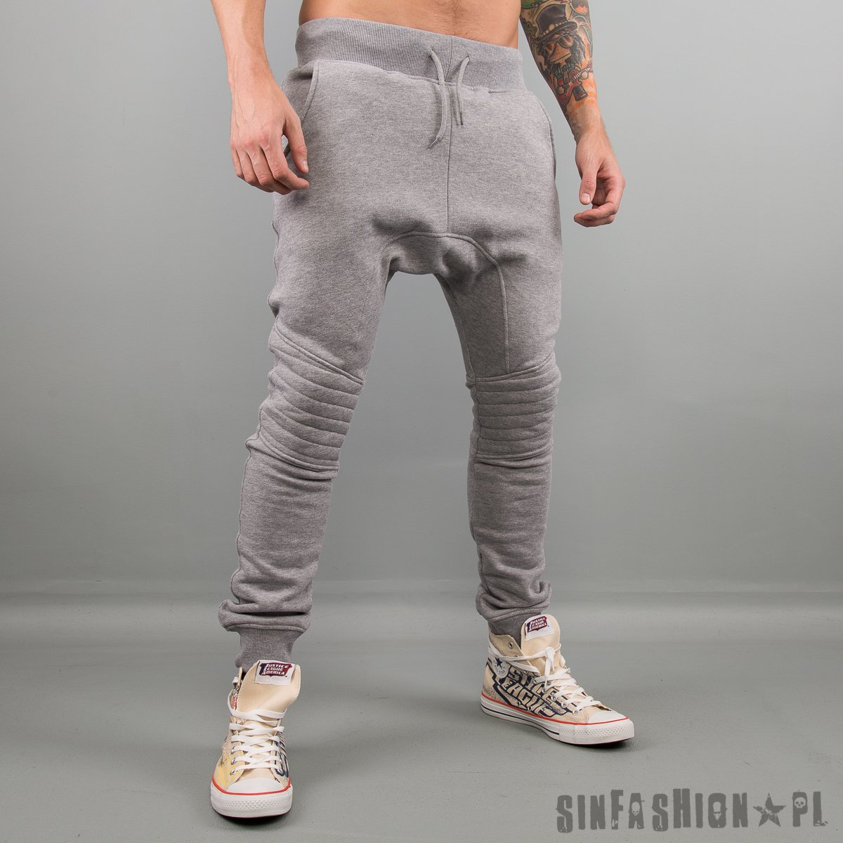 SPODNIE Urban Classics BIKER DEEP GREY