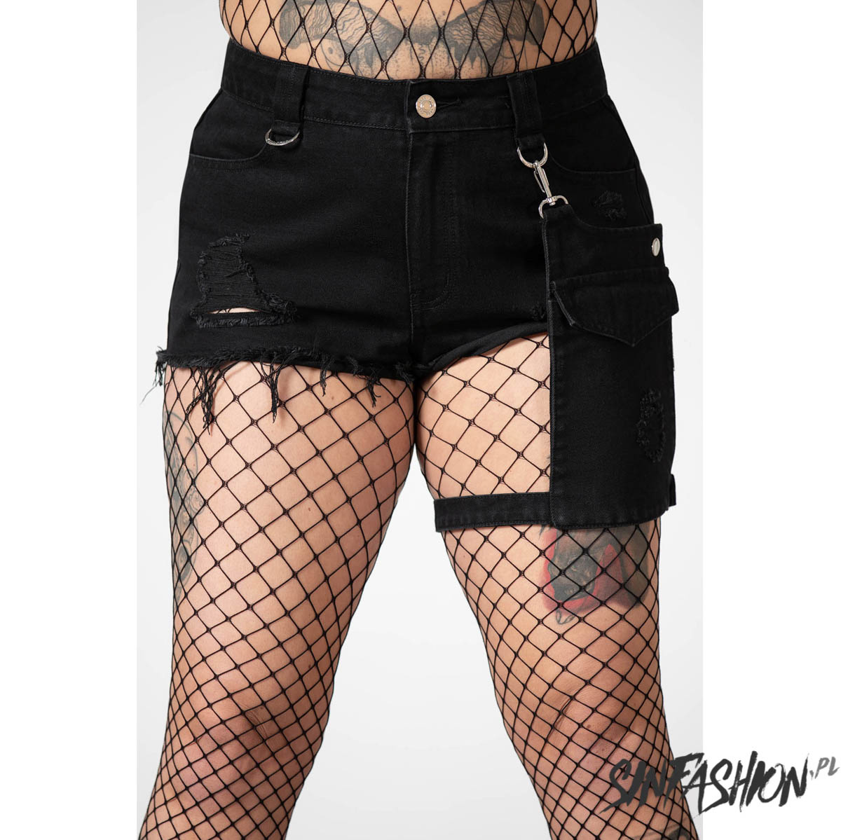 Spodenki Killstar Fury Road Denim Garter Shorts